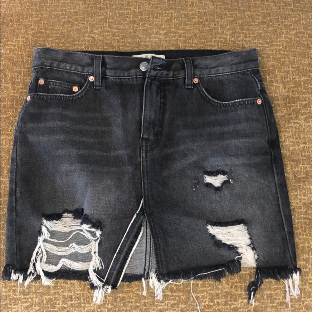 Free People Denim Black Skirt